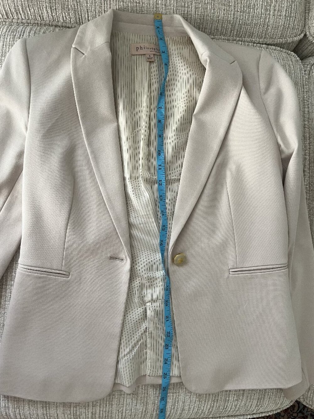 Philosophy Cream Single-Button Blazer Jacket - Size S - Picture 4 of 6